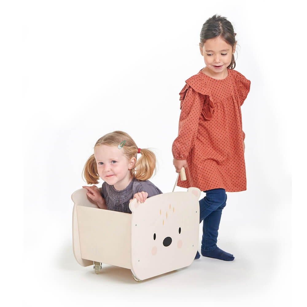 Tender Leaf Pull Along Bear Cart