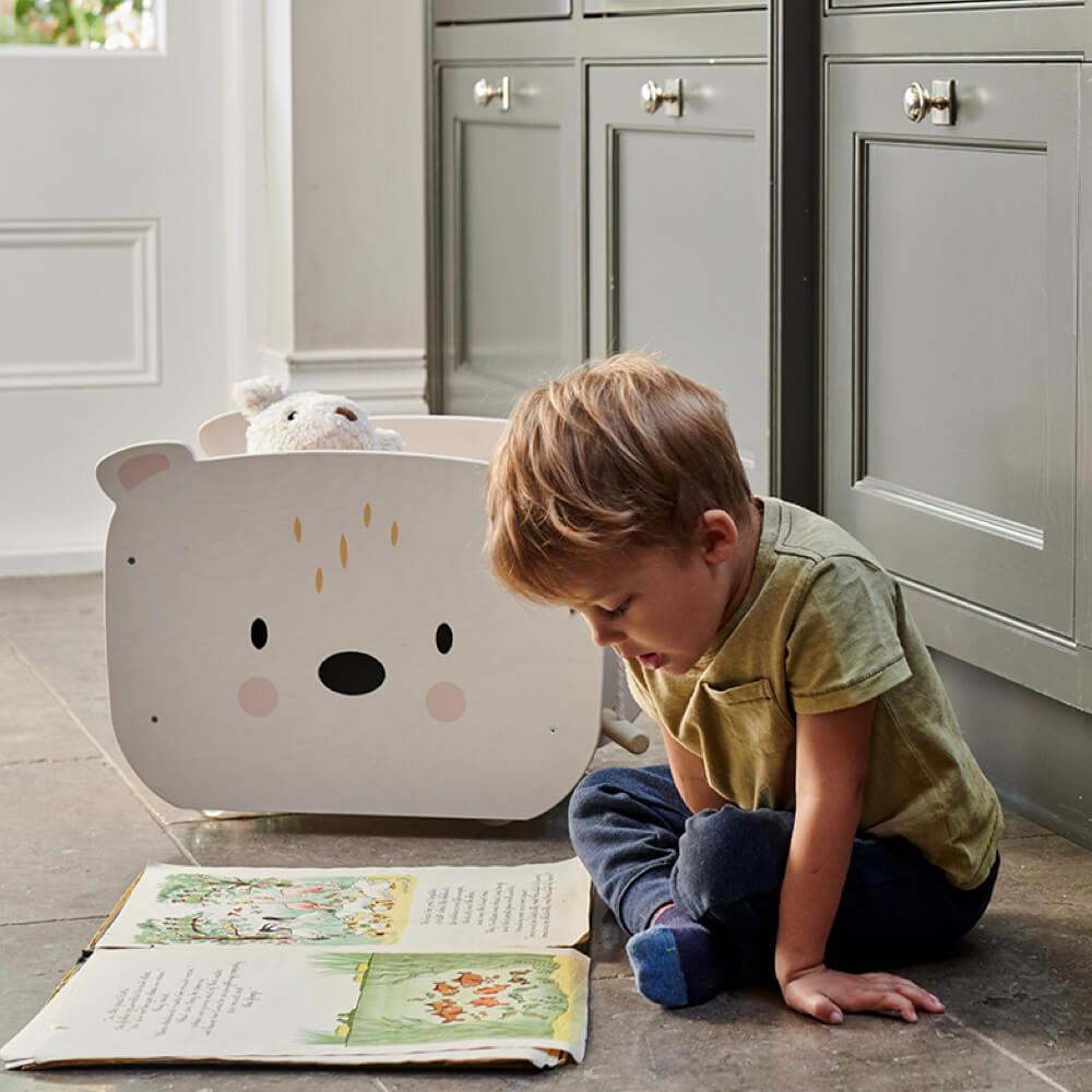 Tender Leaf Pull Along Bear Cart
