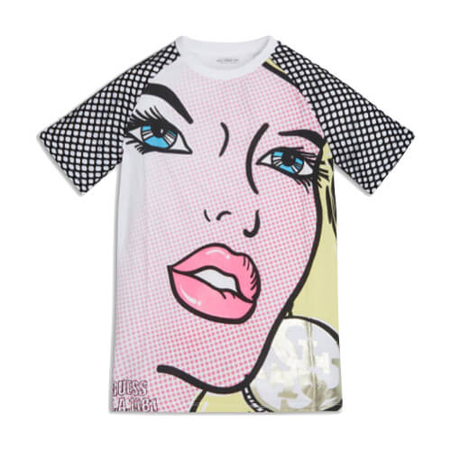 Guess Girls White With Front Print T-Shirt