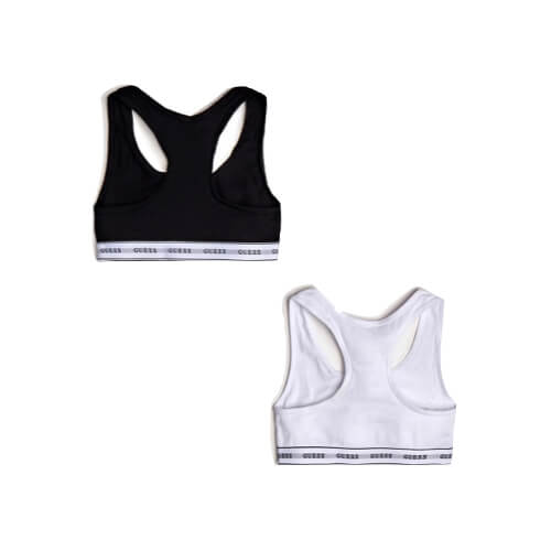 Guess Girls Black & White Combo With Guess Logo Pack of 2 Bras