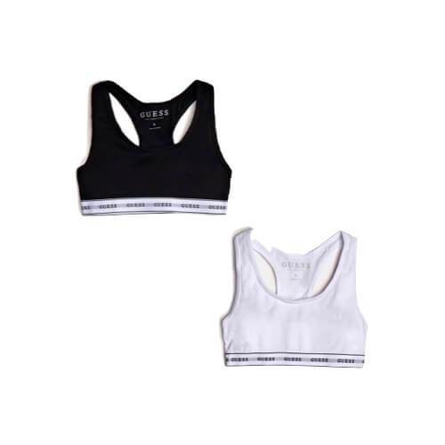 Guess Girls Black & White Combo With Guess Logo Pack of 2 Bras