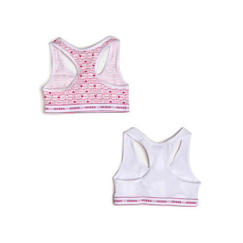 Guess Girls Pink & White Combo Pack of 2 Bras