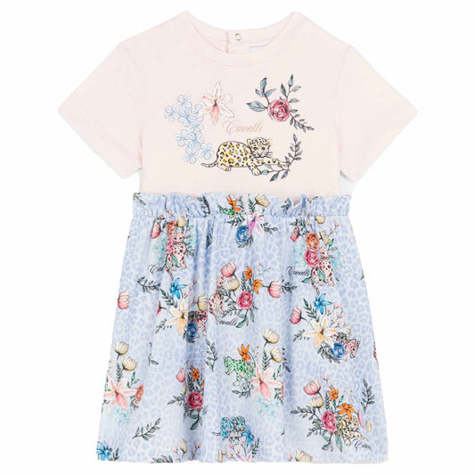 Roberto Cavalli Baby Girls Multi Blue Dress Flower Bloom