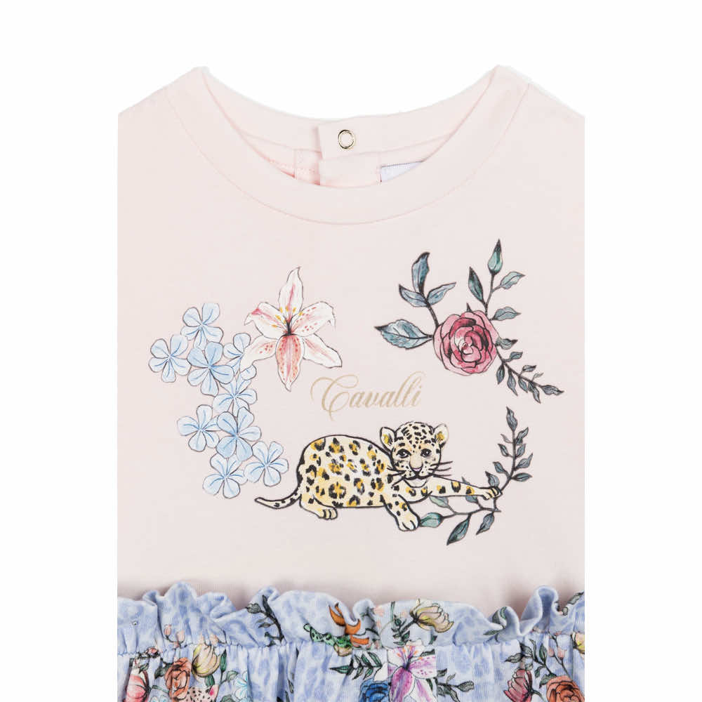 Roberto Cavalli Baby Girls Multi Blue Dress Flower Bloom